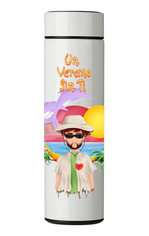 TERMO DIGITAL CON TERMÓMETRO - BAD BUNNY - 450 ML-0
