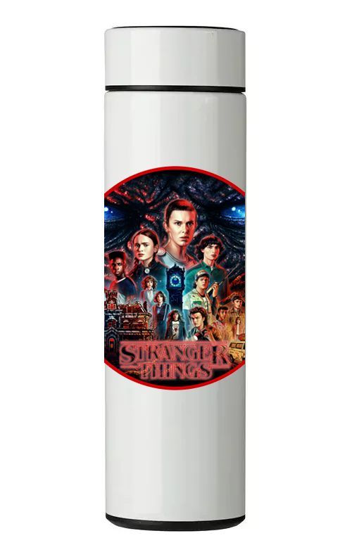 TERMO DIGITAL CON TERMÓMETRO - STRANGER THINGS - 450 ML-0