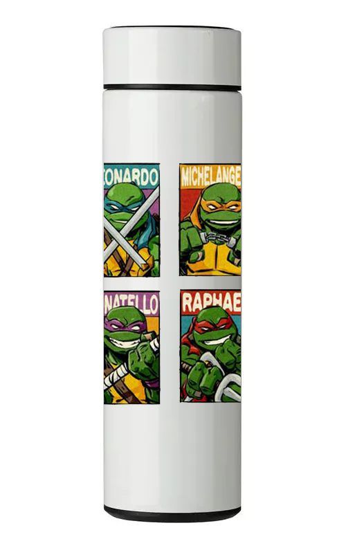 TERMO DIGITAL CON TERMÓMETRO - TORTUGAS NINJA - 450 ML-0