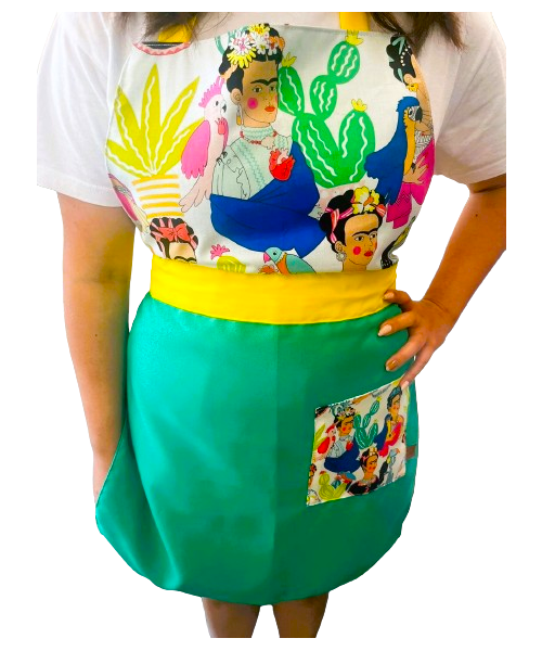 DELANTAL DE COCINA ALGODÓN AMERICANO - FRIDA-1