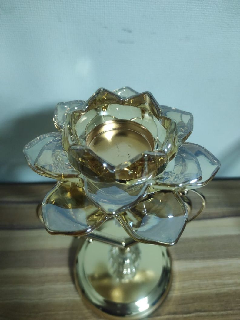 Porta Vela En Forma Corazon Material Metal/vidrio 25cm-5