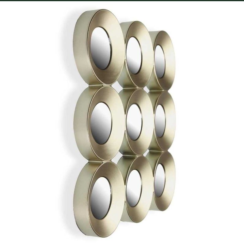 Set 3 Espejos Dorados Cada Panel Mide 25x25 Cm -1