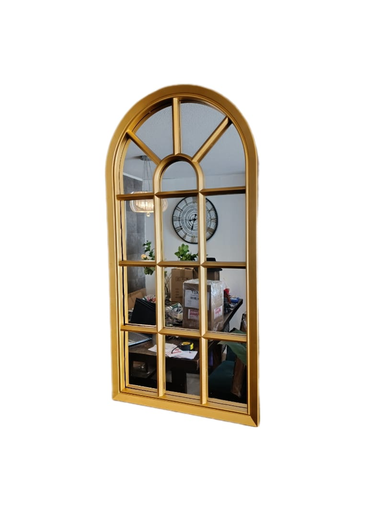 Espejo Forma Ventana, Dorado 70 Cm Alto X 35 Cm Ancho-0