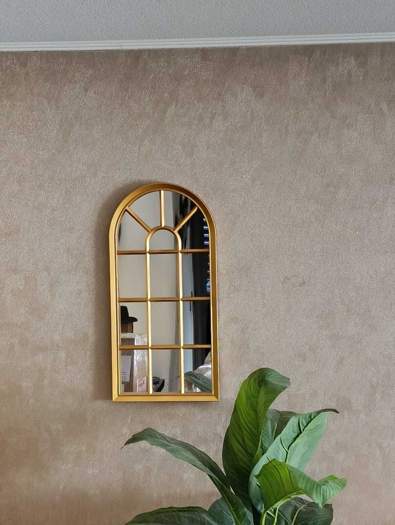 Espejo Forma Ventana, Dorado 70 Cm Alto X 35 Cm Ancho-1