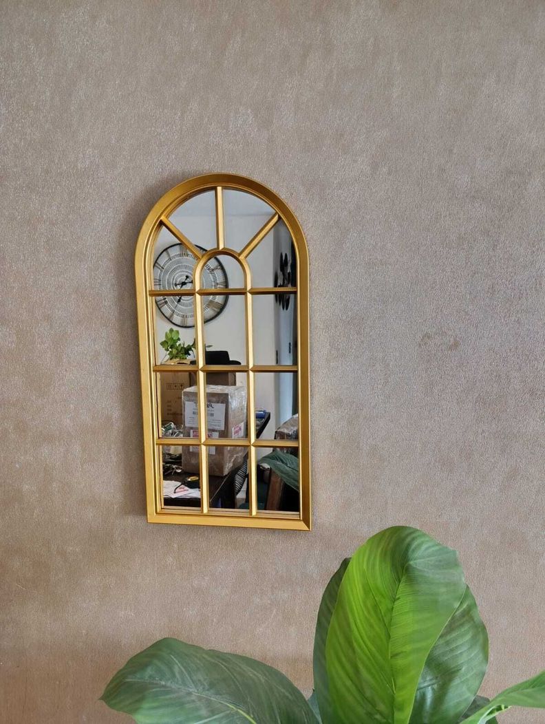 Espejo Forma Ventana, Dorado 70 Cm Alto X 35 Cm Ancho-2