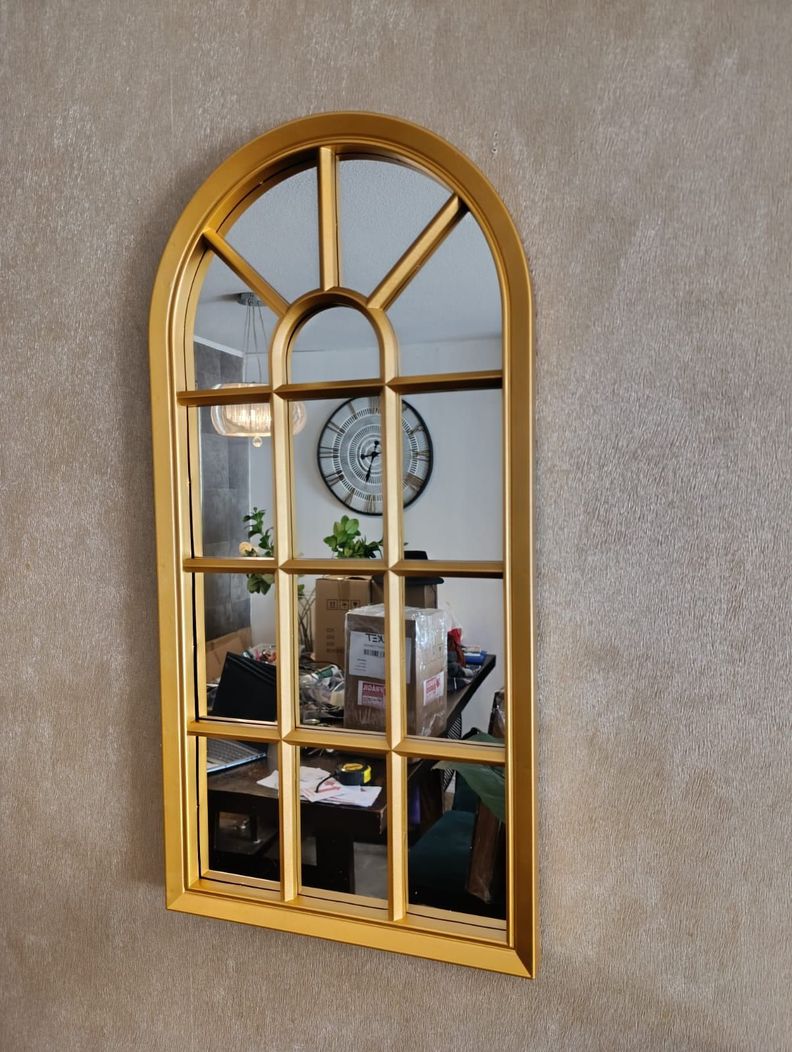 Espejo Forma Ventana, Dorado 70 Cm Alto X 35 Cm Ancho-4
