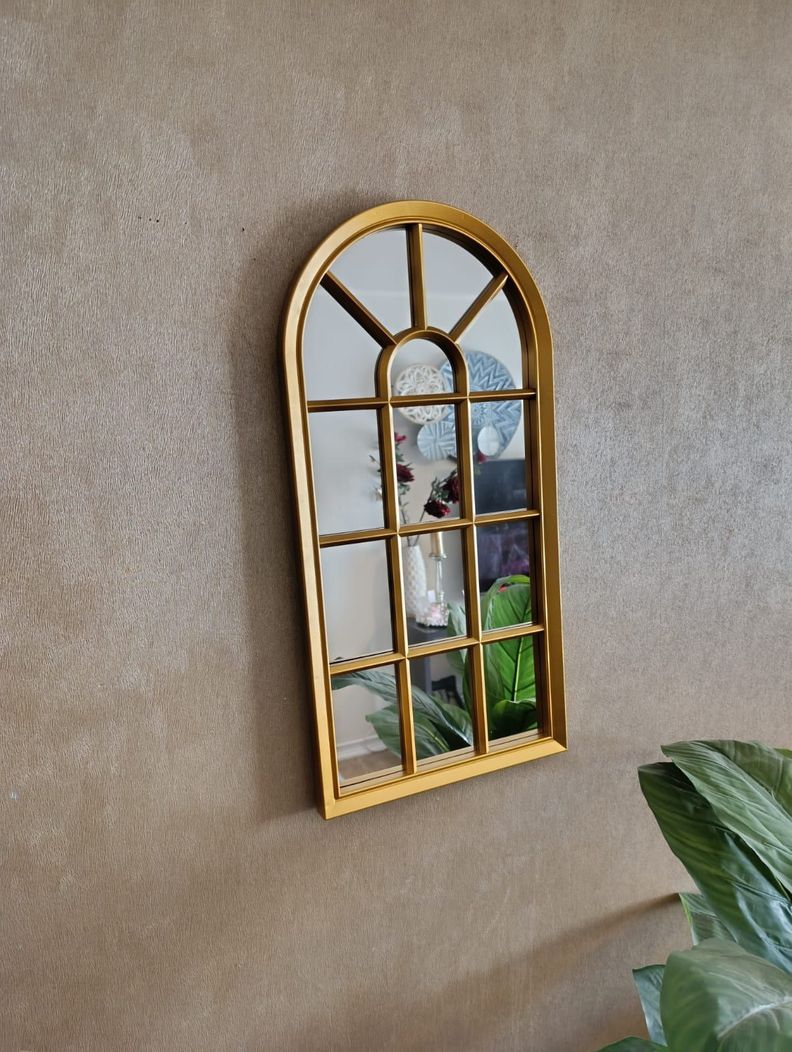 Espejo Forma Ventana, Dorado 70 Cm Alto X 35 Cm Ancho-5