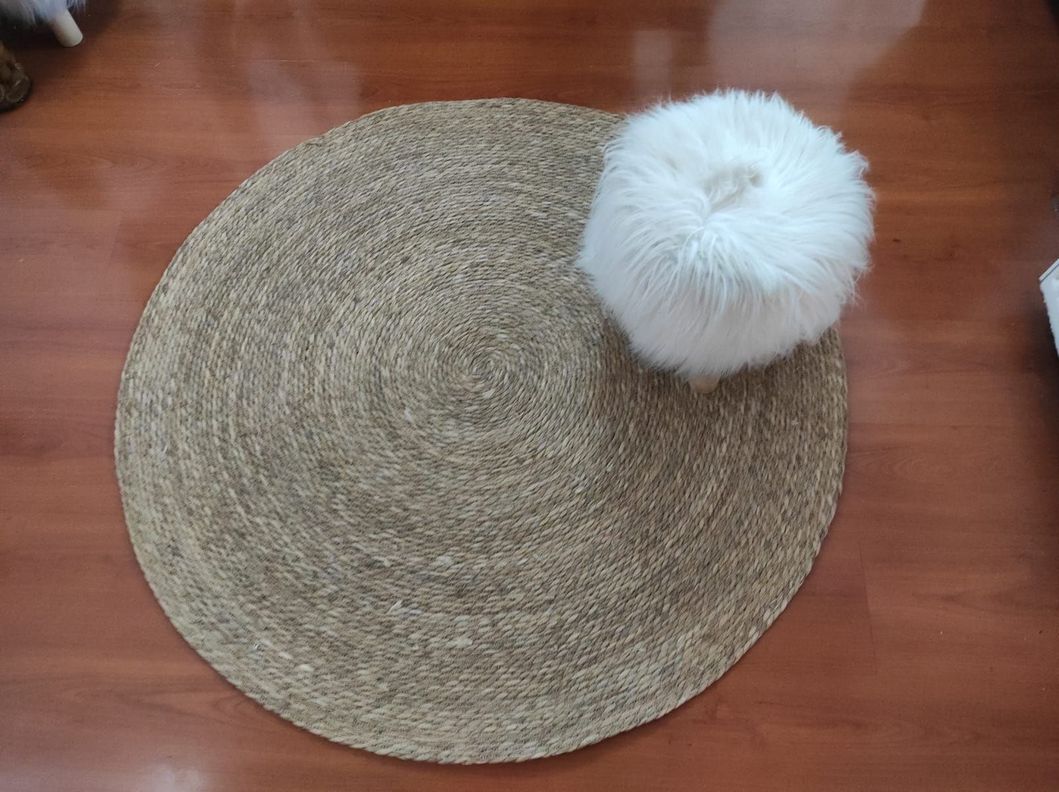 Alfombra De Yute Tradicional Lisa 120 Cm Diametro-2
