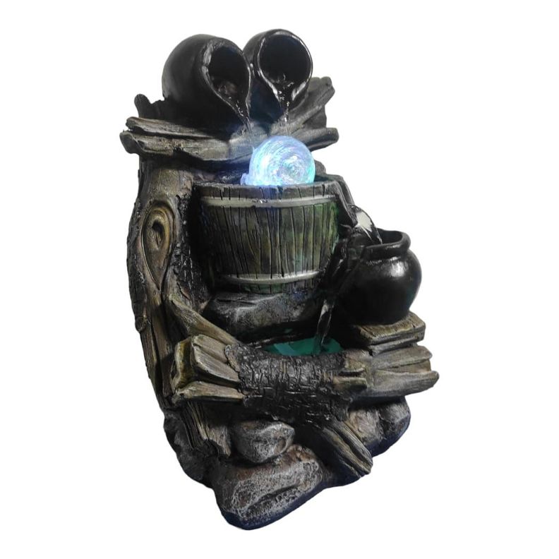 Fuente De Agua Diseño 3 Cantaros Con Luz Y Esfera, 35 Cm-1