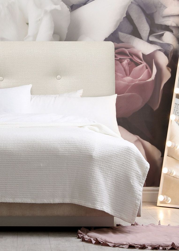 Respaldo de Cama Botone Premium Lino Crema - 1 Plaza