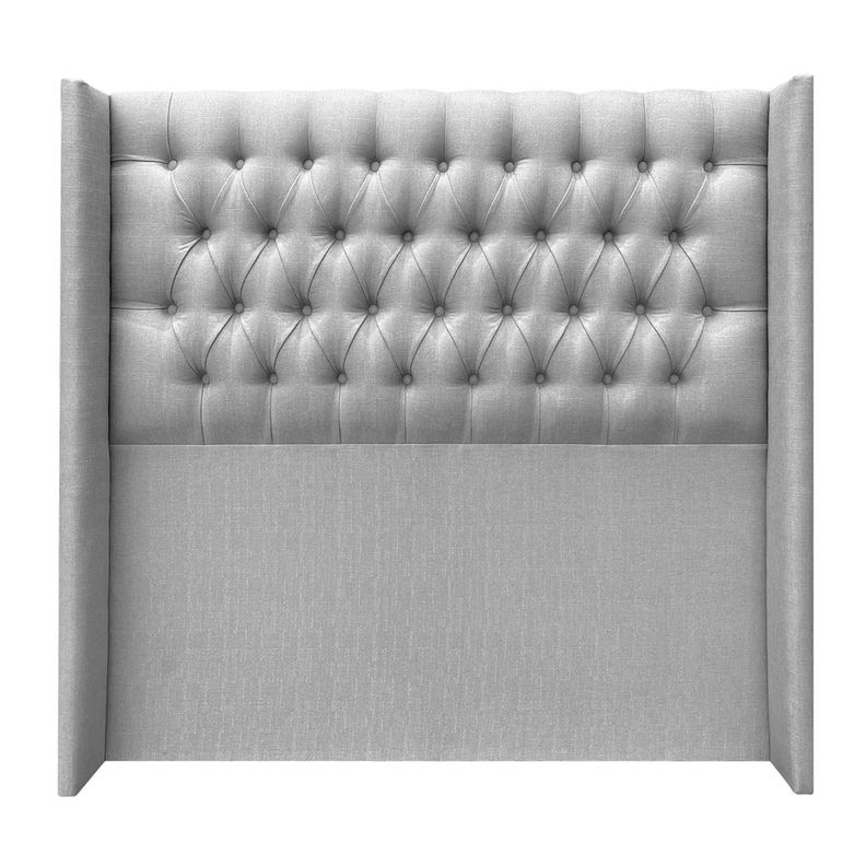 Respaldo Capitoné Wing Recto Super King Lino Gris Plata-0