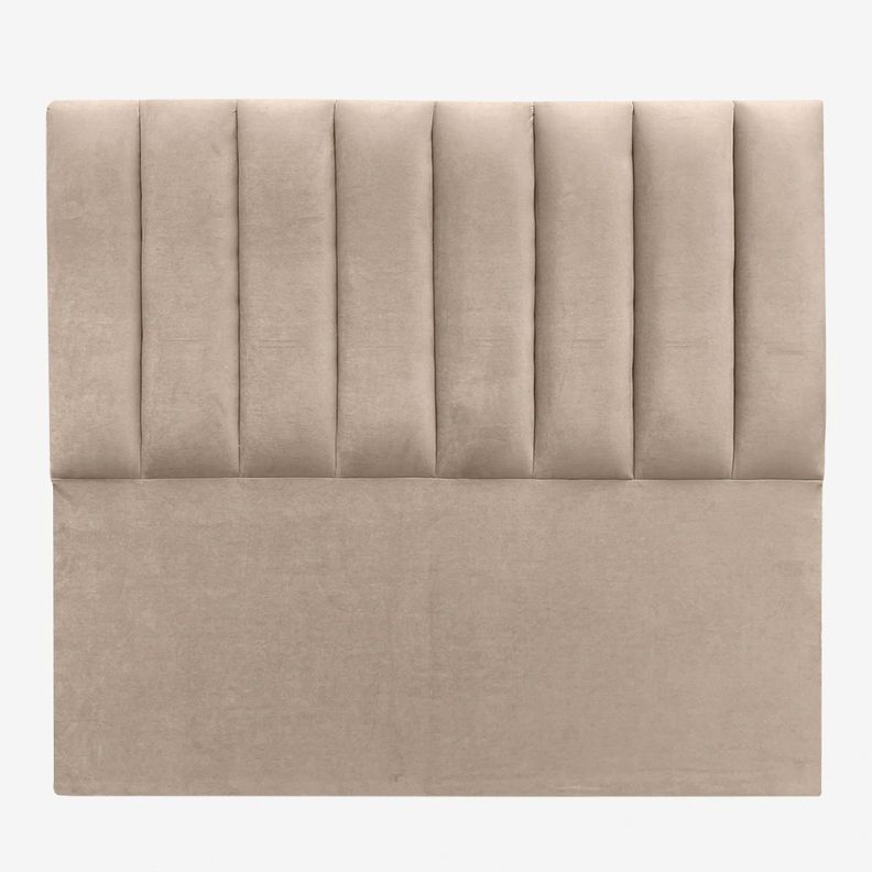 Respaldo de Cama Tubular Vertical Felpa Beige 1,5 Plazas-1