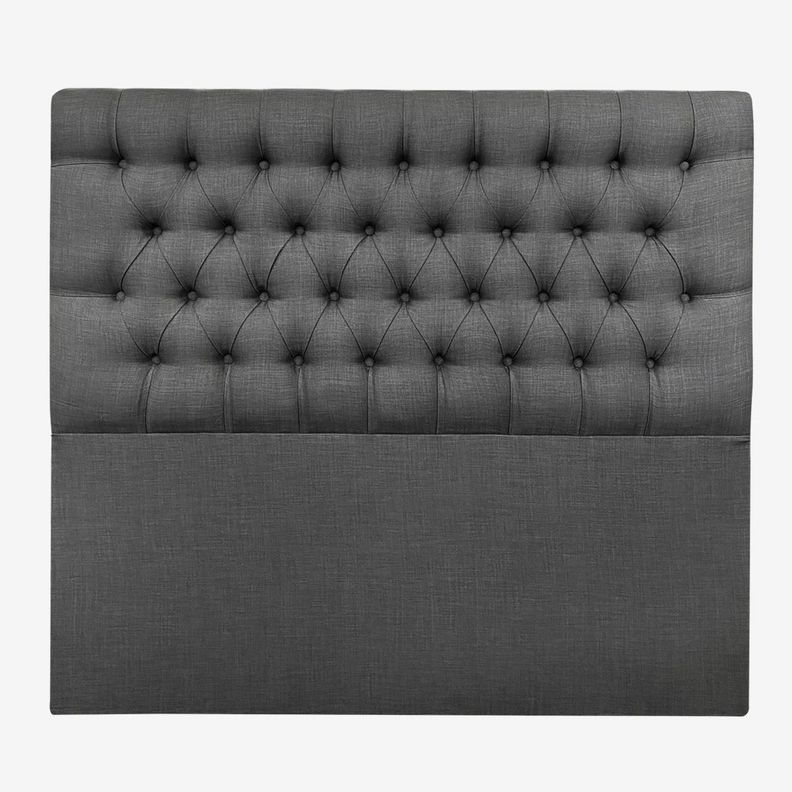 Respaldo de Cama Capitoné Premium Lino Grafito 2 Plazas-1