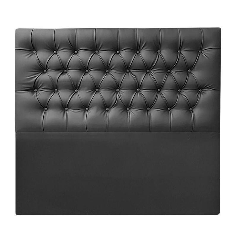 Respaldo de Cama Capitoné Premium Ecocuero Negro 2 Plazas-1