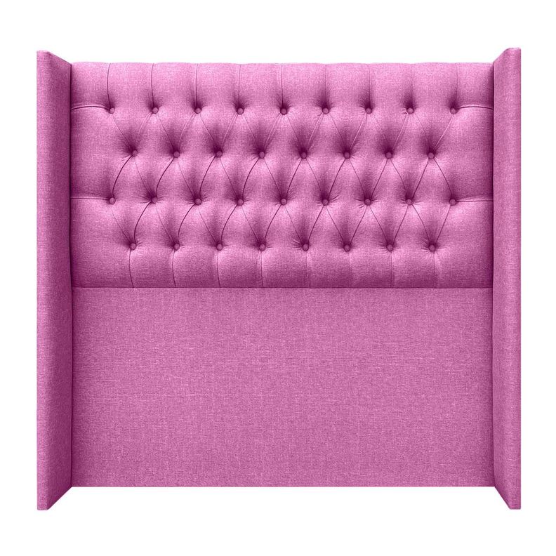 Respaldo Capitoné Wing Recto King Lino Fucsia-0