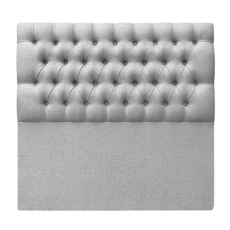 Respaldo Capitoné King Lino Gris Plata-0