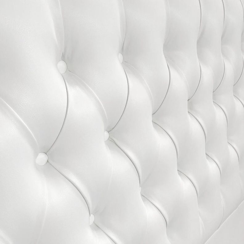 Respaldo de Cama Capitoné Premium Ecocuero Blanco Super King-2