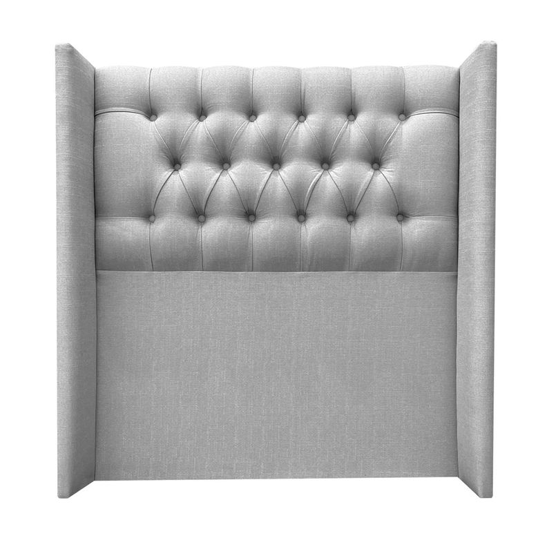 Respaldo Capitoné Wing Recto 1,5 plazas Lino Gris Plata-0
