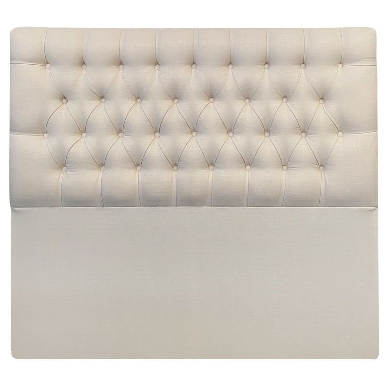 Respaldo Capitoné Premium Lino Crema King-0