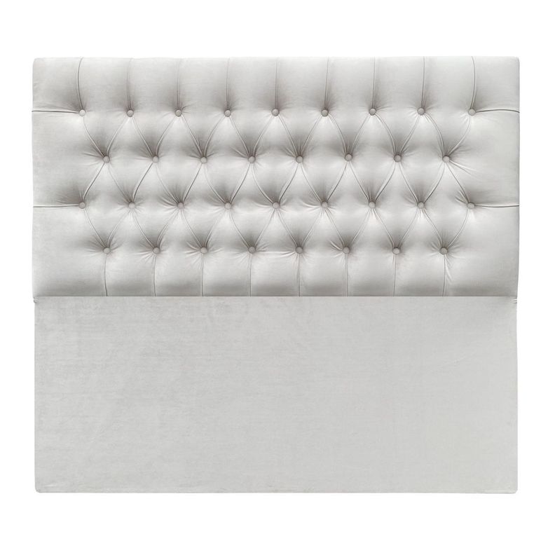 Respaldo de Cama Capitoné Premium Felpa Marfíl Super King-1