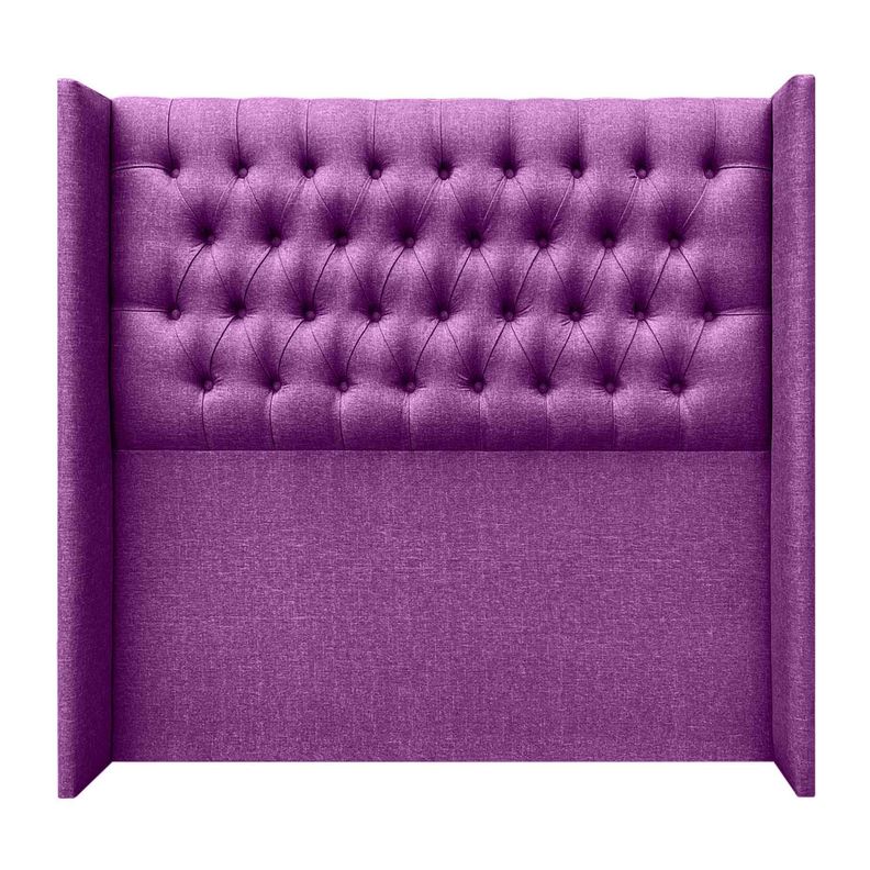 Respaldo Capitoné Wing Recto Super King Lino Morado-0