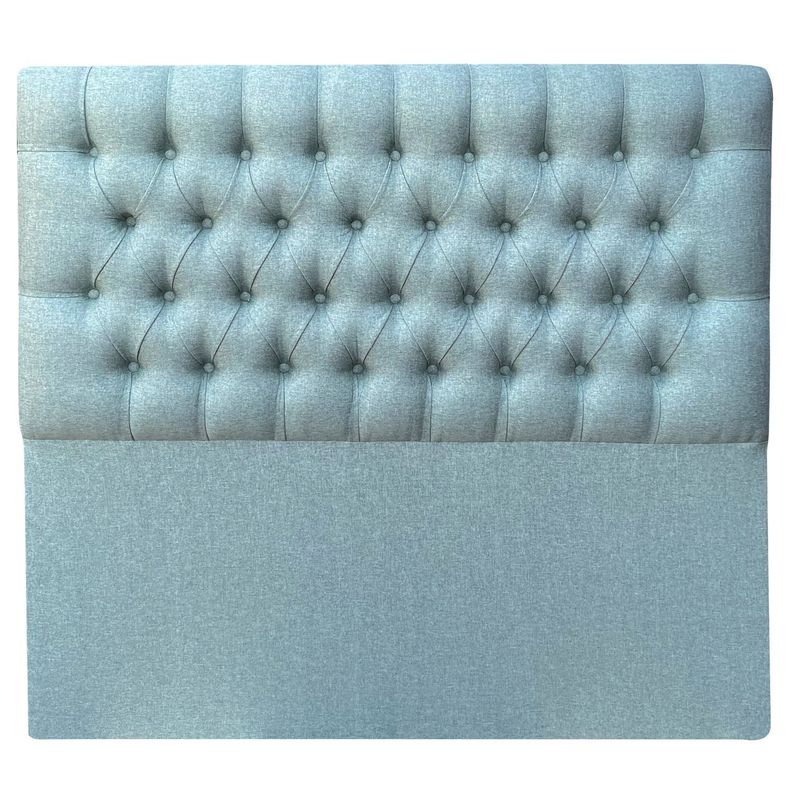 Respaldo Capitoné Premium Lino Verde Jeans - 2 Plazas-0