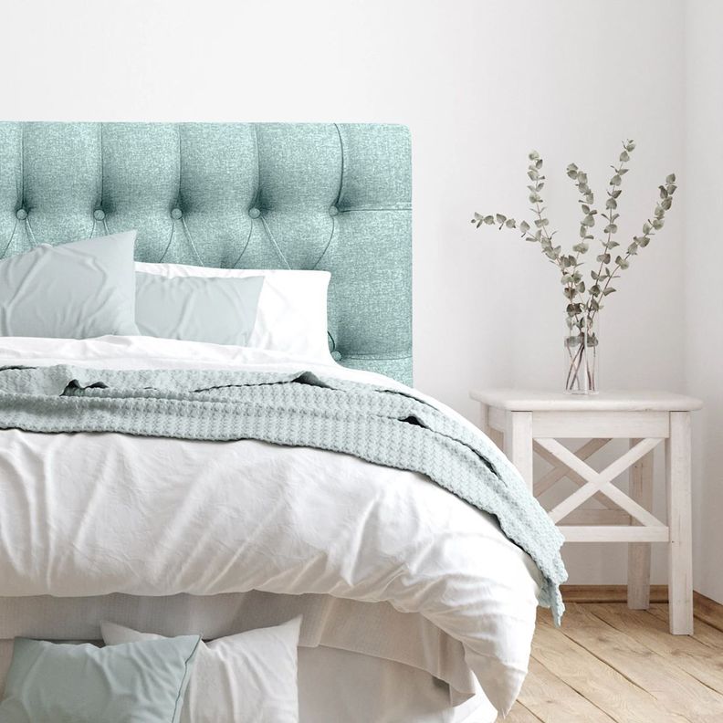 Respaldo de Cama Capitoné Premium Lino Verde King-0