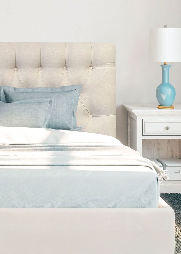 Respaldo de Cama Capitone Premium Lino Crema - 1 Plaza