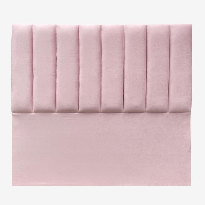 Respaldo de Cama Tubular Vertical Felpa Rosado Claro 1,5 Plazas-1