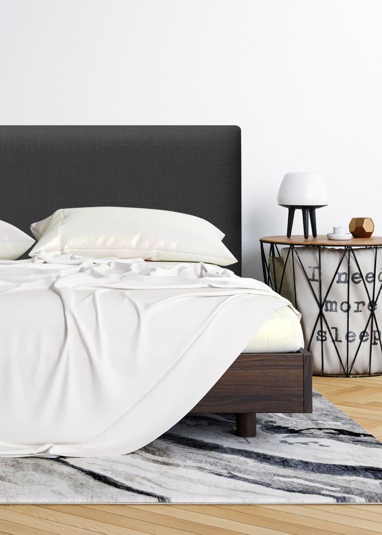 Respaldo de Cama Flat Vivo Lino Grafito - 2 Plazas