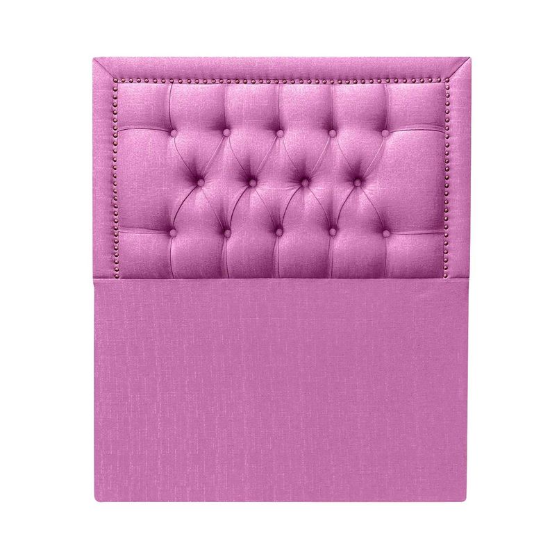 Respaldo Capitoné Frame Tachas 1 plaza Lino Fucsia-0