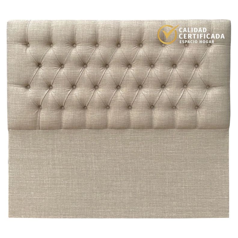 Respaldo Capitoné Premium Lino Beige - Super King-0