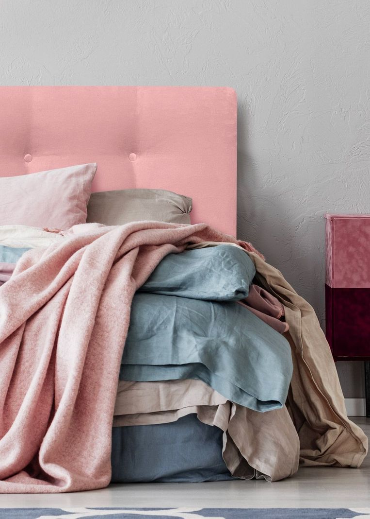 Respaldo de Cama Botone Premium Felpa Rosado Claro - Queen