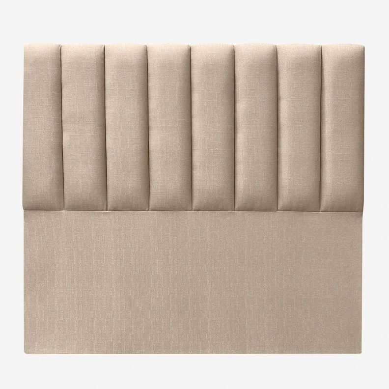 Respaldo de Cama Tubular Vertical Lino  Beige 1,5 Plazas-1