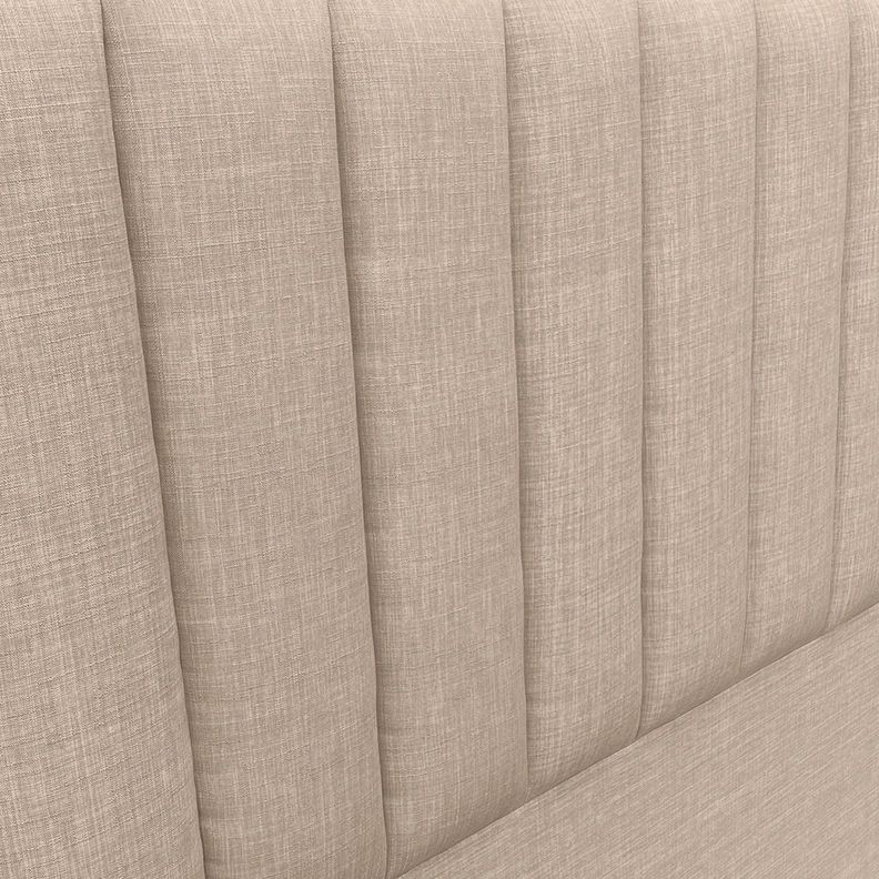 Respaldo de Cama Tubular Vertical Lino  Beige 1,5 Plazas-2