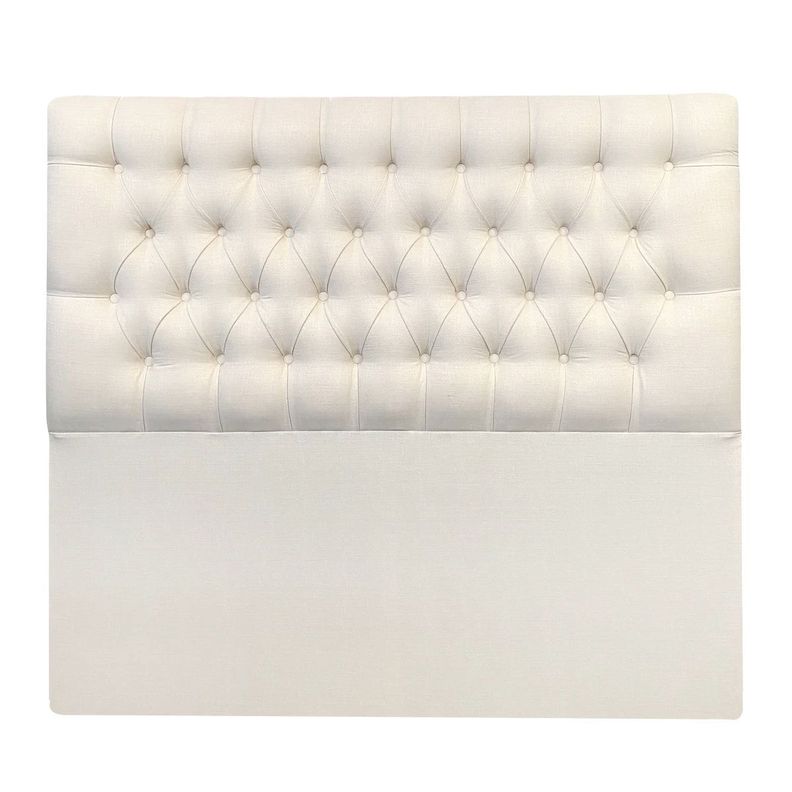 Respaldo de Cama Capitoné Premium Lino Crema 2 Plazas-1