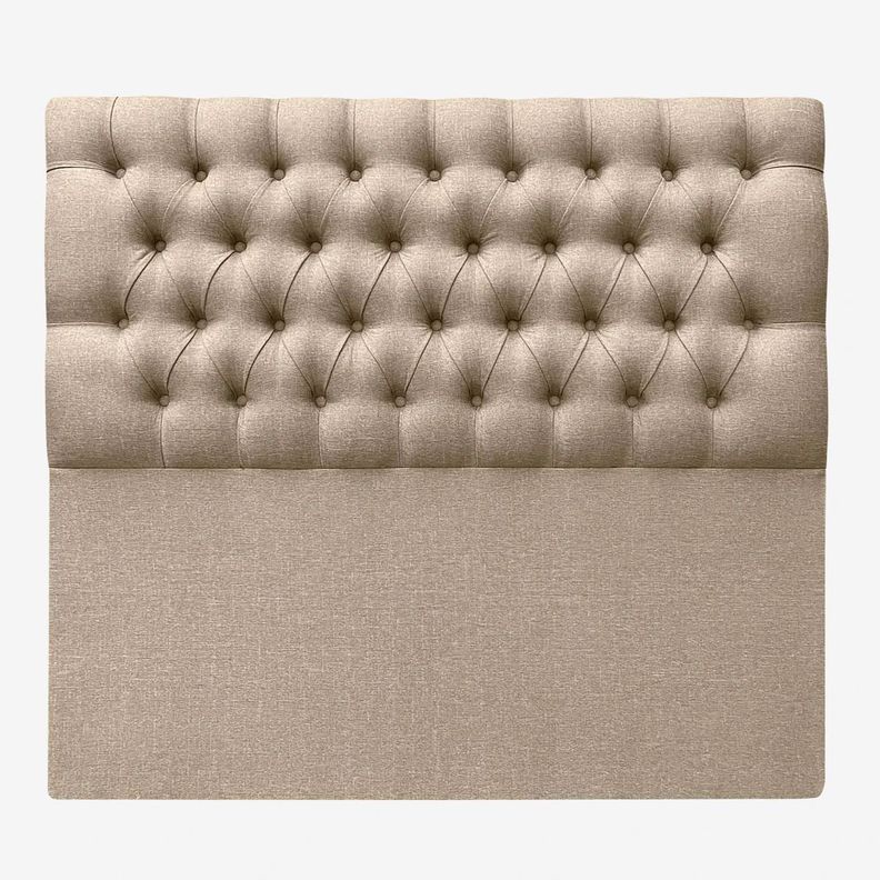 Respaldo de Cama Capitoné Premium Lino Beige Super King -1