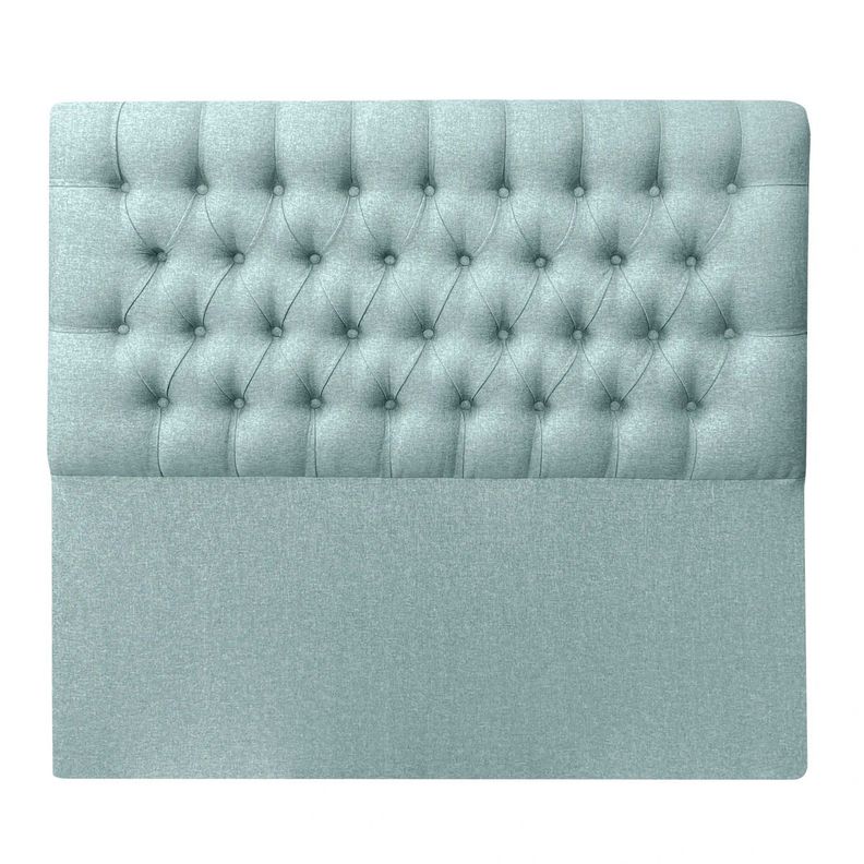 Respaldo de Cama Capitoné Premium Lino Verde Jeans  1 Plaza-1