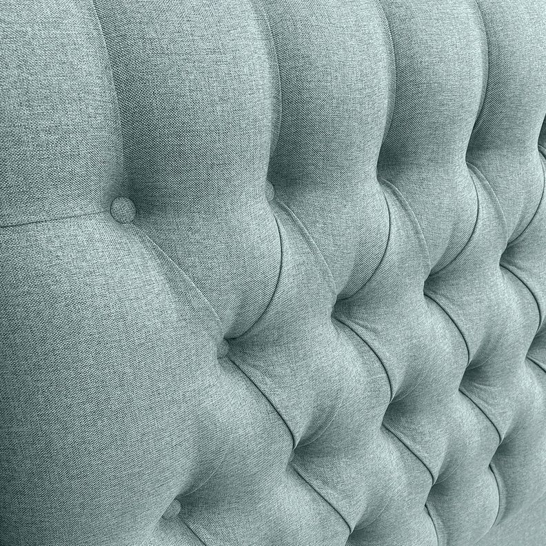 Respaldo de Cama Capitoné Premium Lino Verde Jeans  1 Plaza-2
