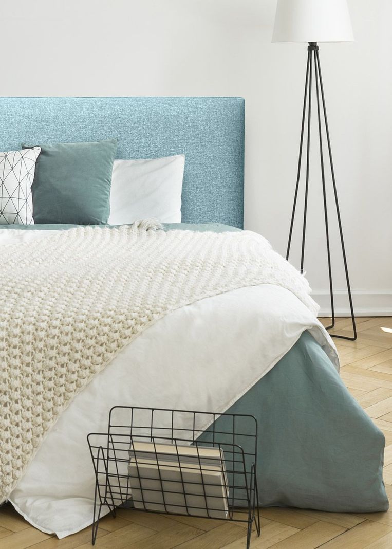 Respaldo de Cama Flat Vivo Lino Verde Jeans - Queen