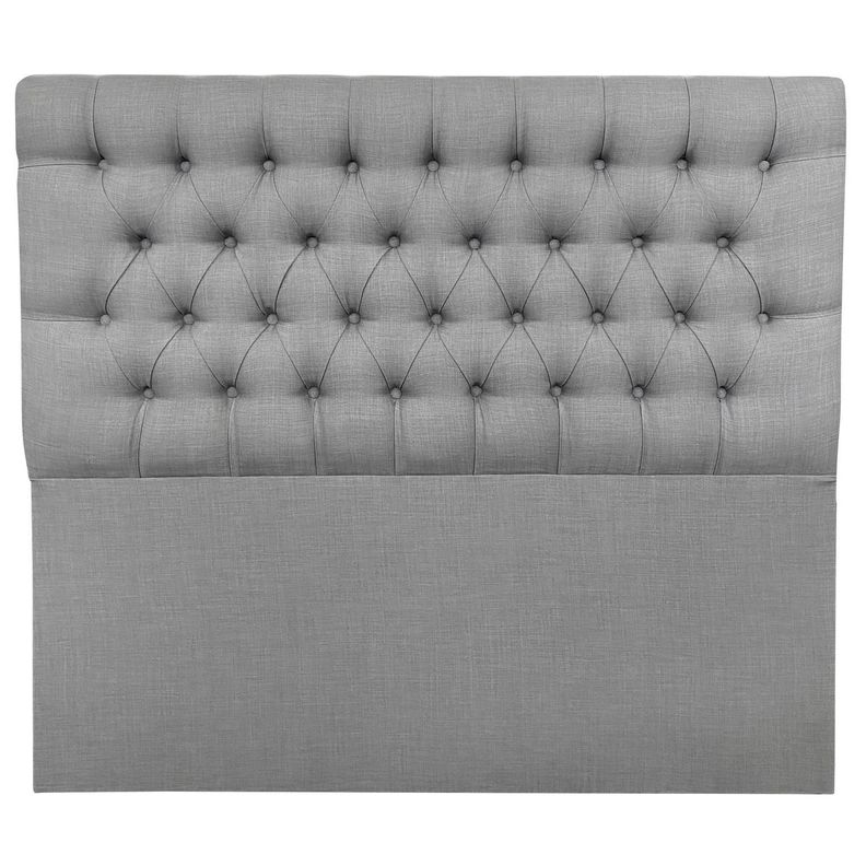 Respaldo Capitoné Premium Lino Gris Plata - 2 Plazas-0