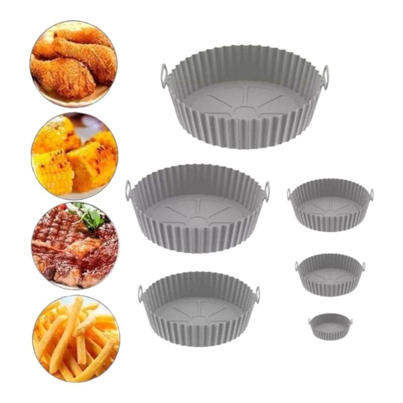 6 Forro silicona para airfryer para freidora silicona redondo-2