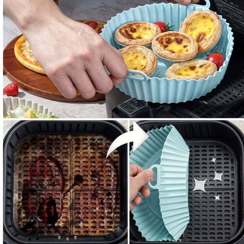 6 Forro silicona para airfryer para freidora silicona redondo-5