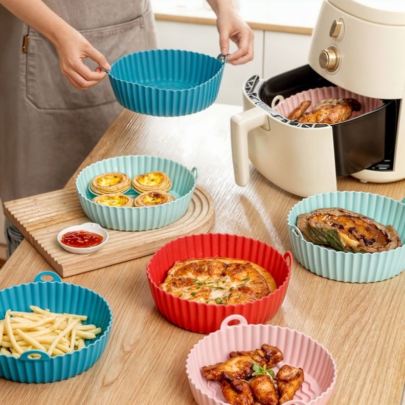 6 Forro silicona para airfryer para freidora silicona redondo-6