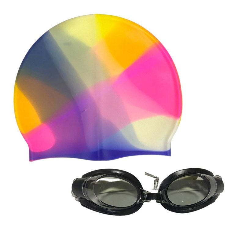 Set gorro de piscina y lentes de natación verano niños y adulto-0