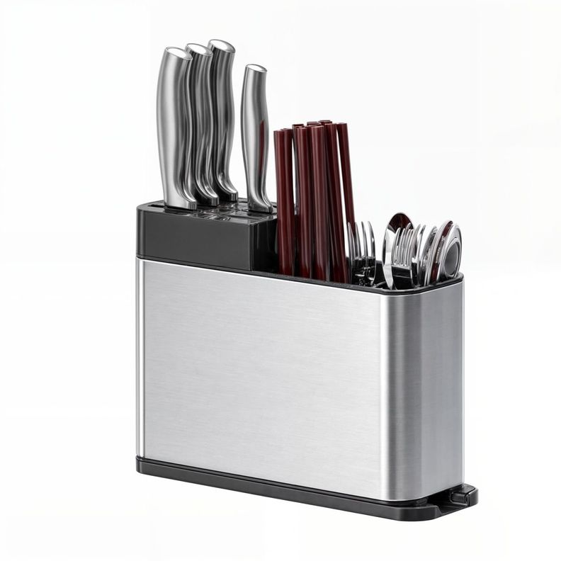 Porta cubiertos porta cuchillo escurridor cubiertos acero inox-0