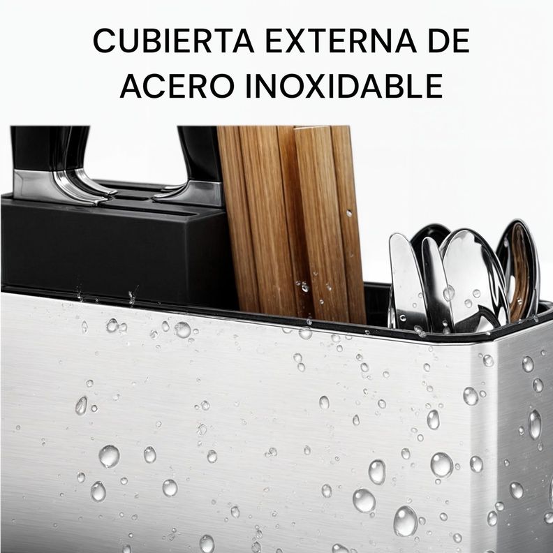 Porta cubiertos porta cuchillo escurridor cubiertos acero inox-5