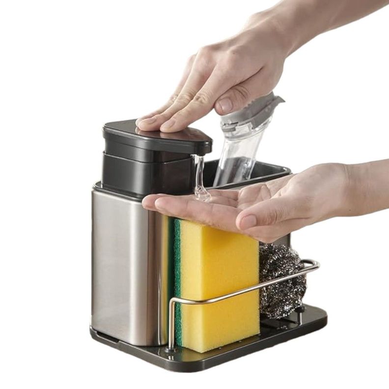 Dispensador de jabón lavalozas dispensador acero inox -0