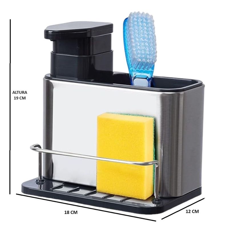 Dispensador de jabón lavalozas dispensador acero inox -1