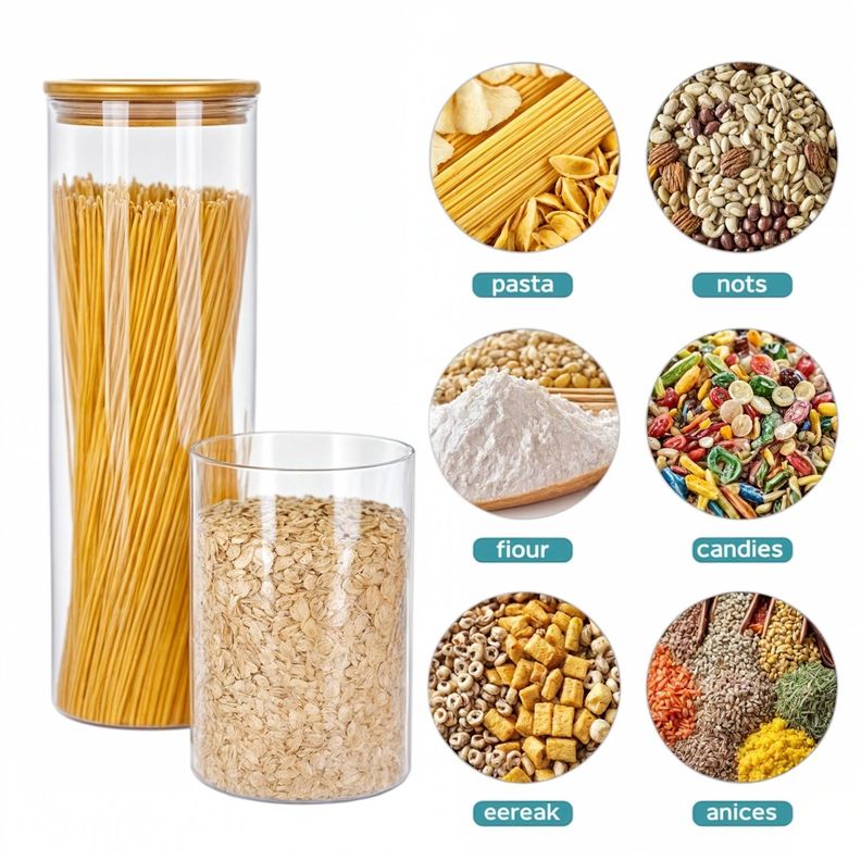 Frascos conserva tapa bambu frascos de vidrio 350ml-5